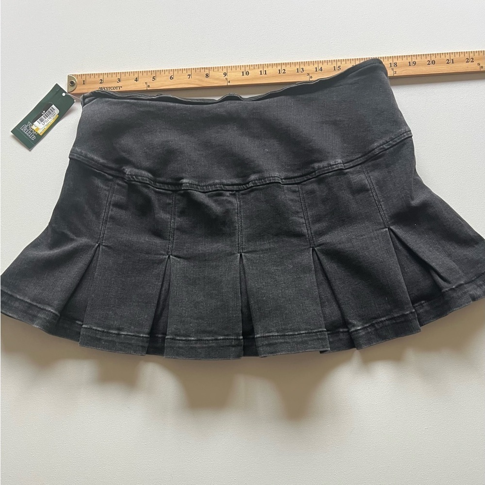 NEW Wild Fable Women's Pleated Black Mini Denim Tennis Skirt Size 14 (F2) - Picture 8 of 8